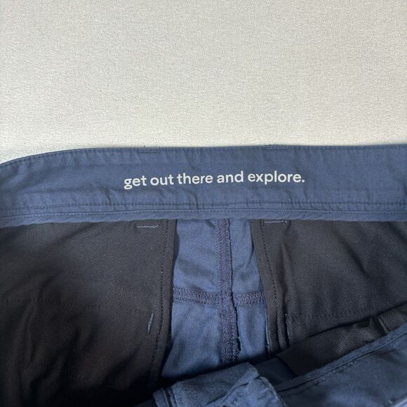 Florence Marine X Causal Men Chino Shorts Size 34 Navy Blue Stretch Flat Front - Picture 6 of 8